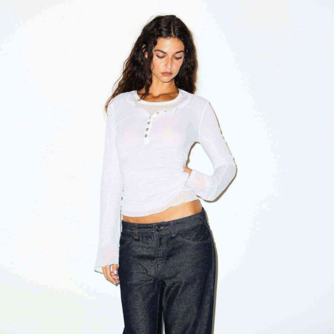 ΔΙΑΦΑΝΕΣ ΜΑΚΡΥΜΑΝΙΚΟ ΠΑΝΤΕΛΟΝΙ HENLEY ΜΕ ΡΙΒ ΔΙΑΦΑΝΕΣ ΜΑΚΡΥΜΑΝΙΚΟ ΠΑΝΤΕΛΟΝΙ HENLEY ΜΕ ΡΙΒ