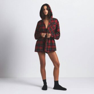 Φανελένιο oversized μπλουζάκι με κουκούλα και κουμπιά