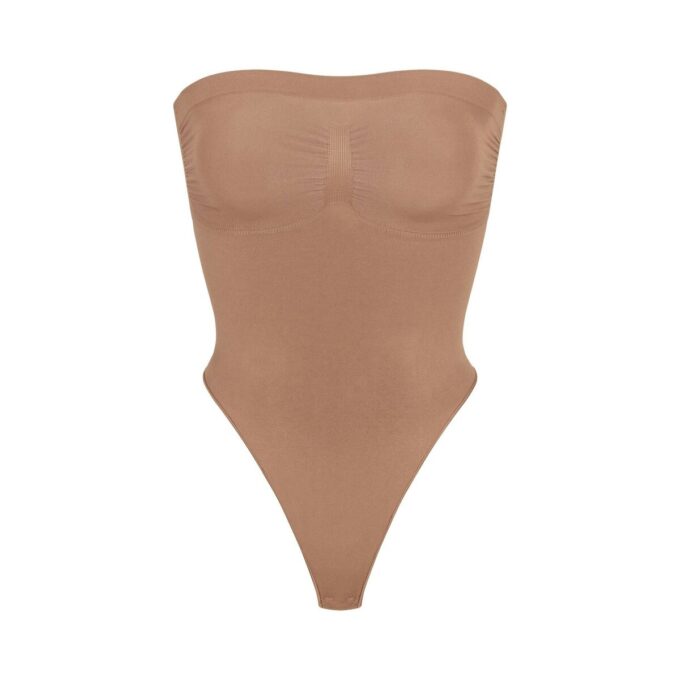 Στρινγκ κορμάκι με strapless print και ραφές Στρινγκ κορμάκι με strapless print και ραφές